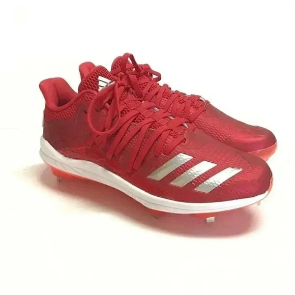 Adidas Adizero Baseball Cleats Mens 7.5D Red Afterburner 6 Speed Trap Shoes - Picture 1 of 8